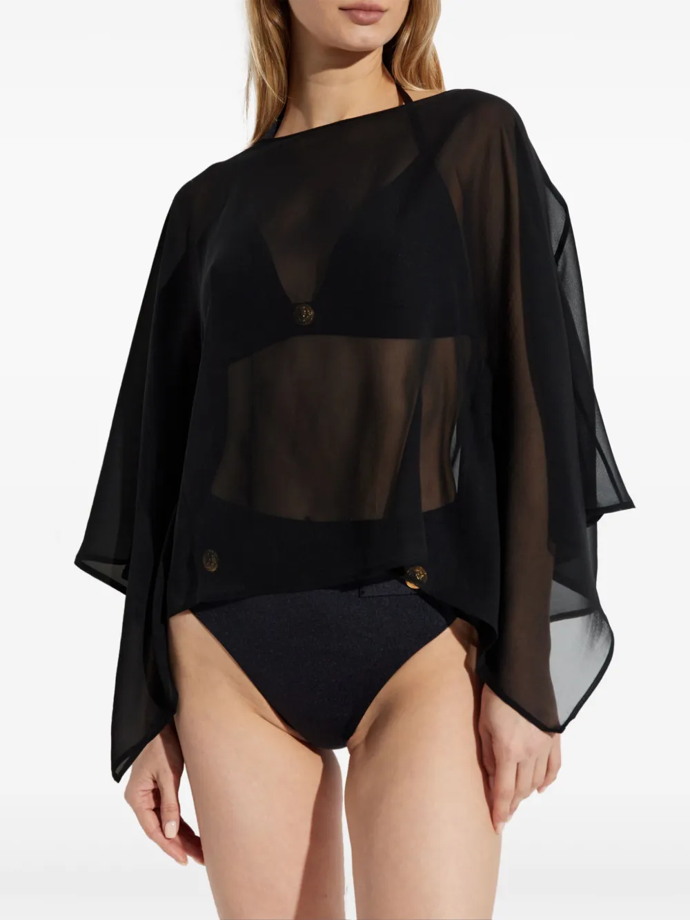 【BALMAIN】バルマン セミシースルーのビーチカバーアップ Balmain ビーチカバーアップ | ブラック | FARFETCH JP