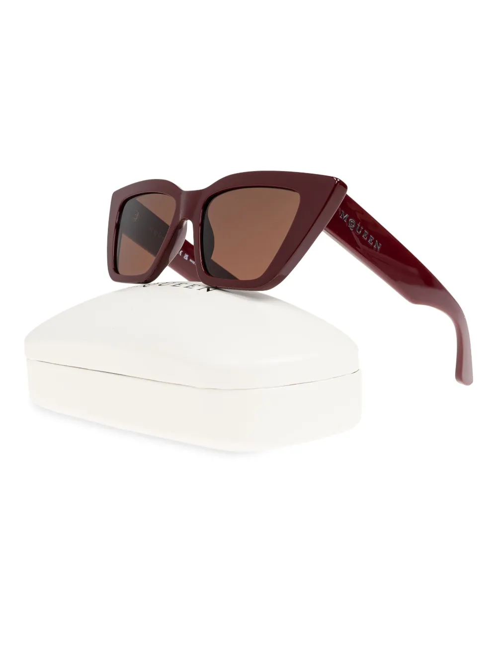 Alexander McQueen Eyewear Zonnebril met cat-eye montuur Rood