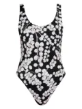 Balmain graphic-print swimsuit - Black