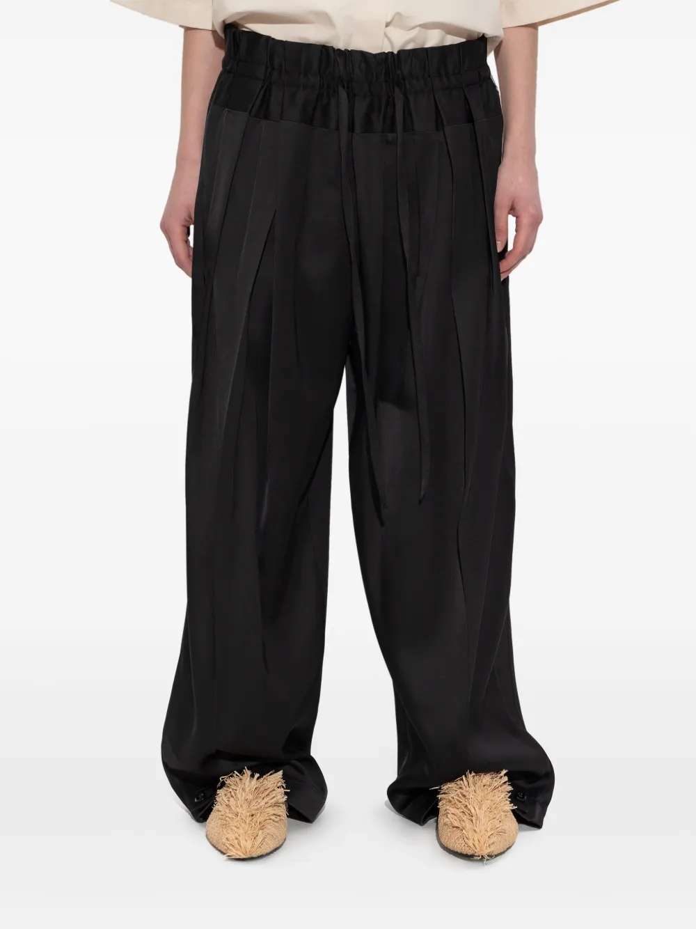 Jil Sander Broek met wijde pijpen Zwart