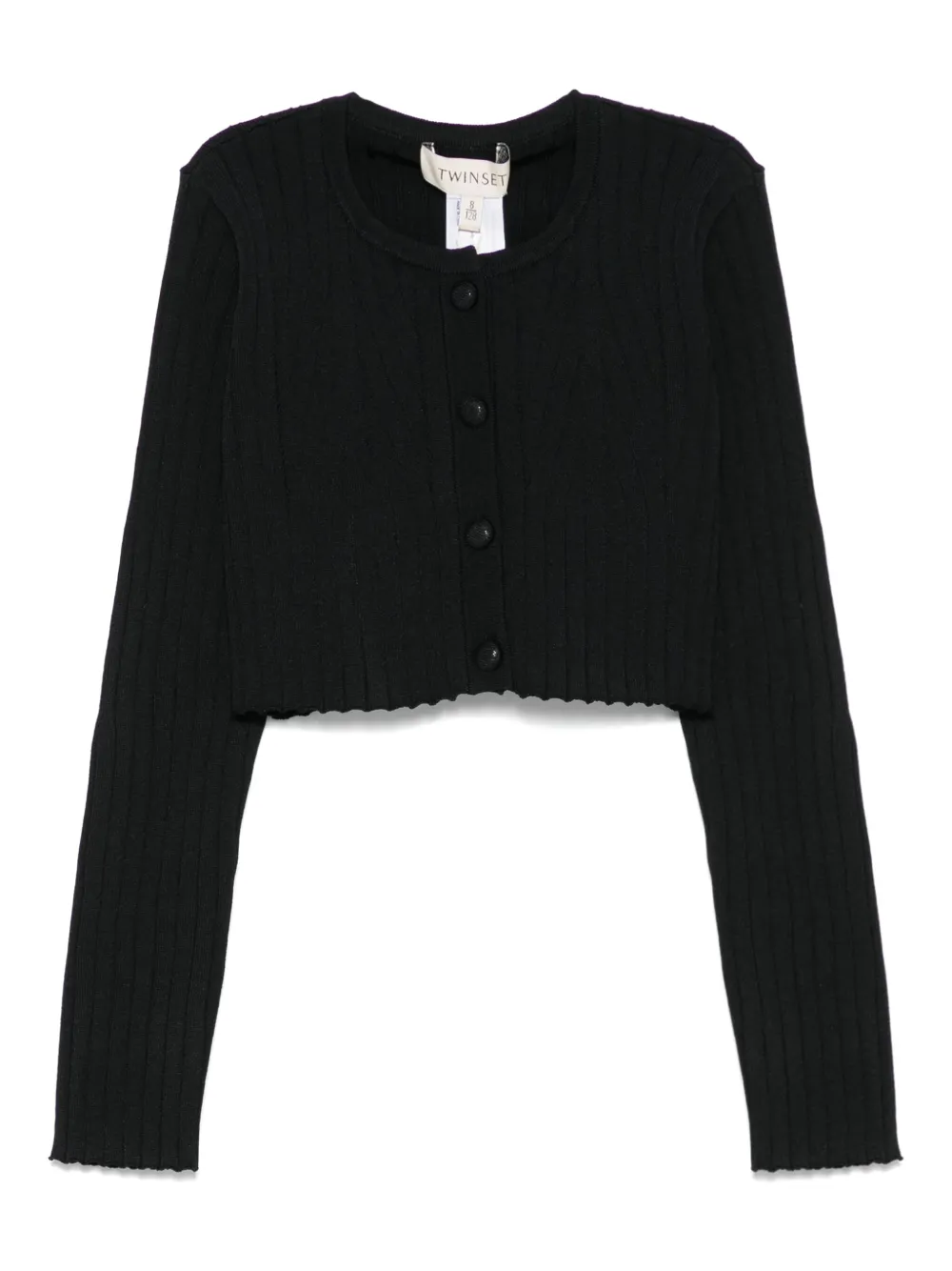 TWINSET Kids Geribbeld vest Zwart