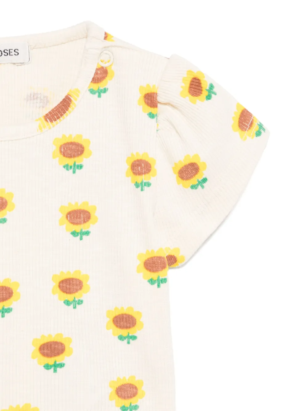 Bobo Choses T-shirt met zonnebloemprint Beige