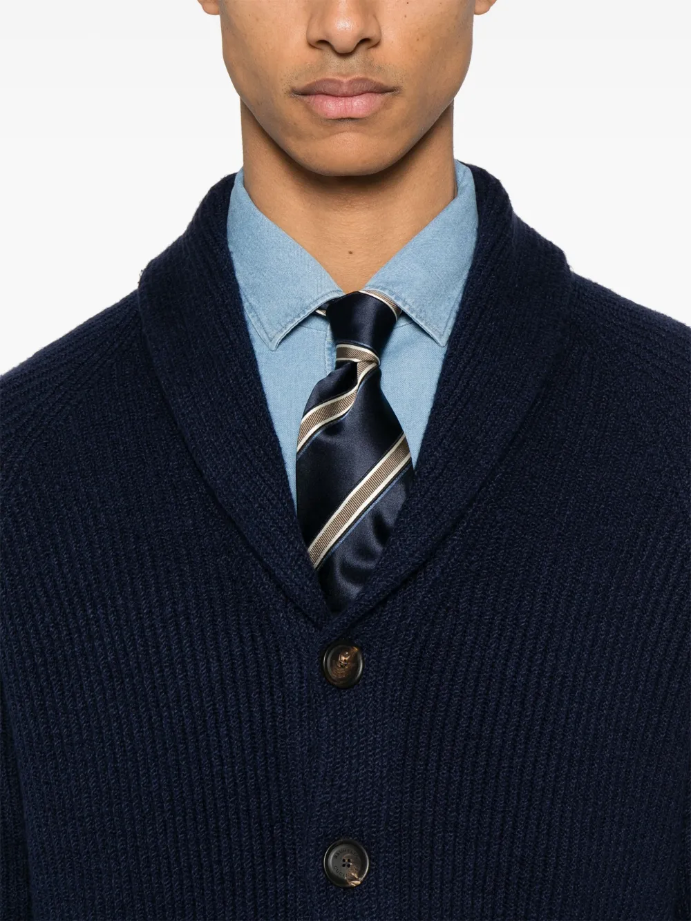 Brunello Cucinelli Ribgebreid vest Blauw