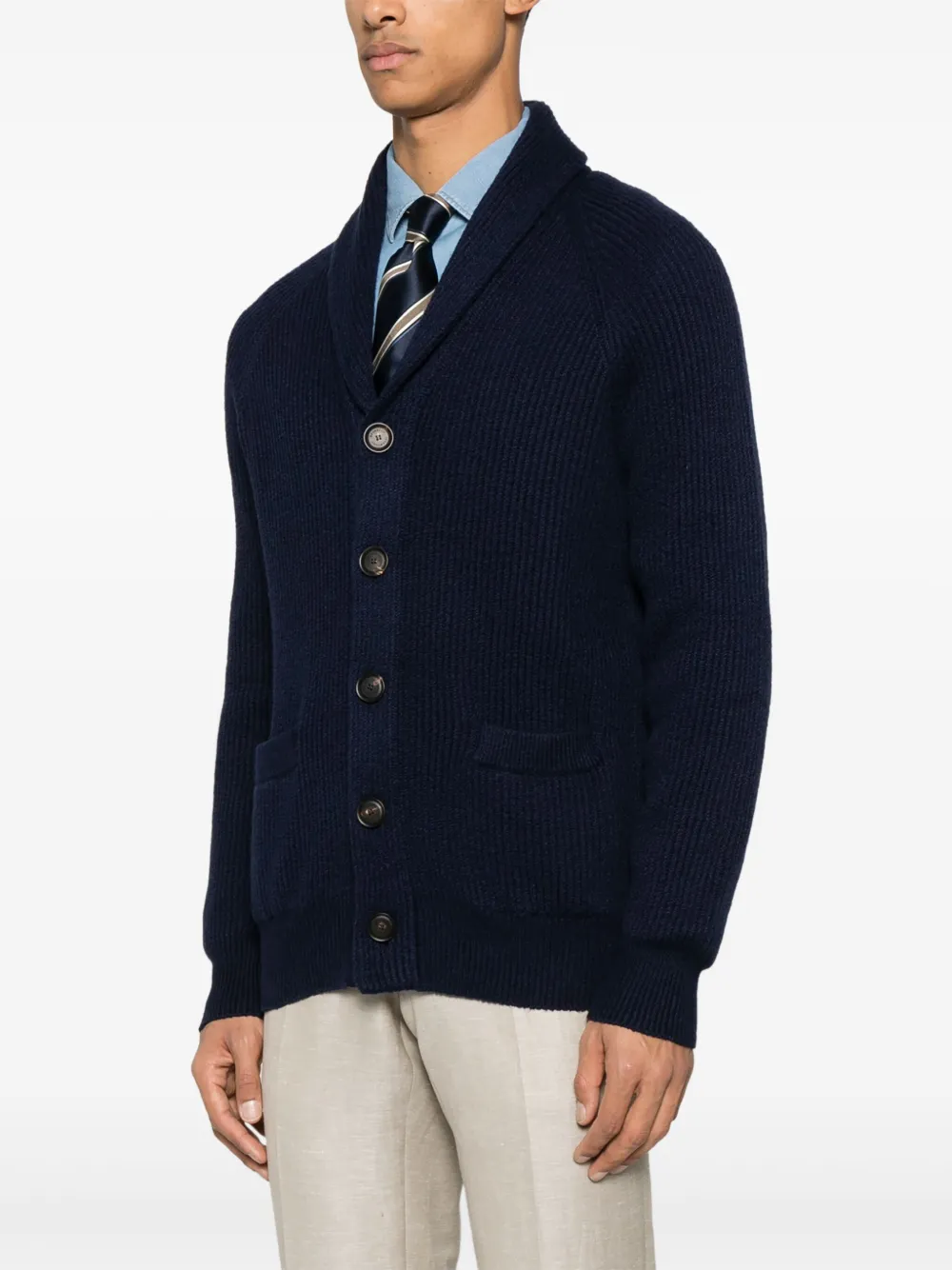 Brunello Cucinelli Ribgebreid vest Blauw