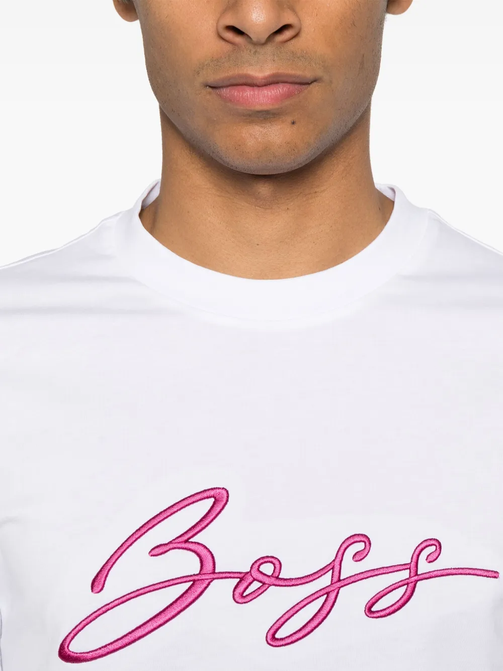 BOSS T-shirt met geborduurd logo Wit