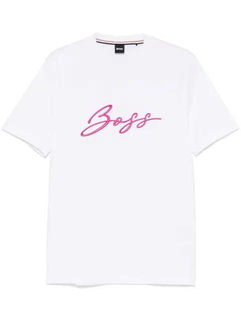 BOSS logo-embroidered T-shirt