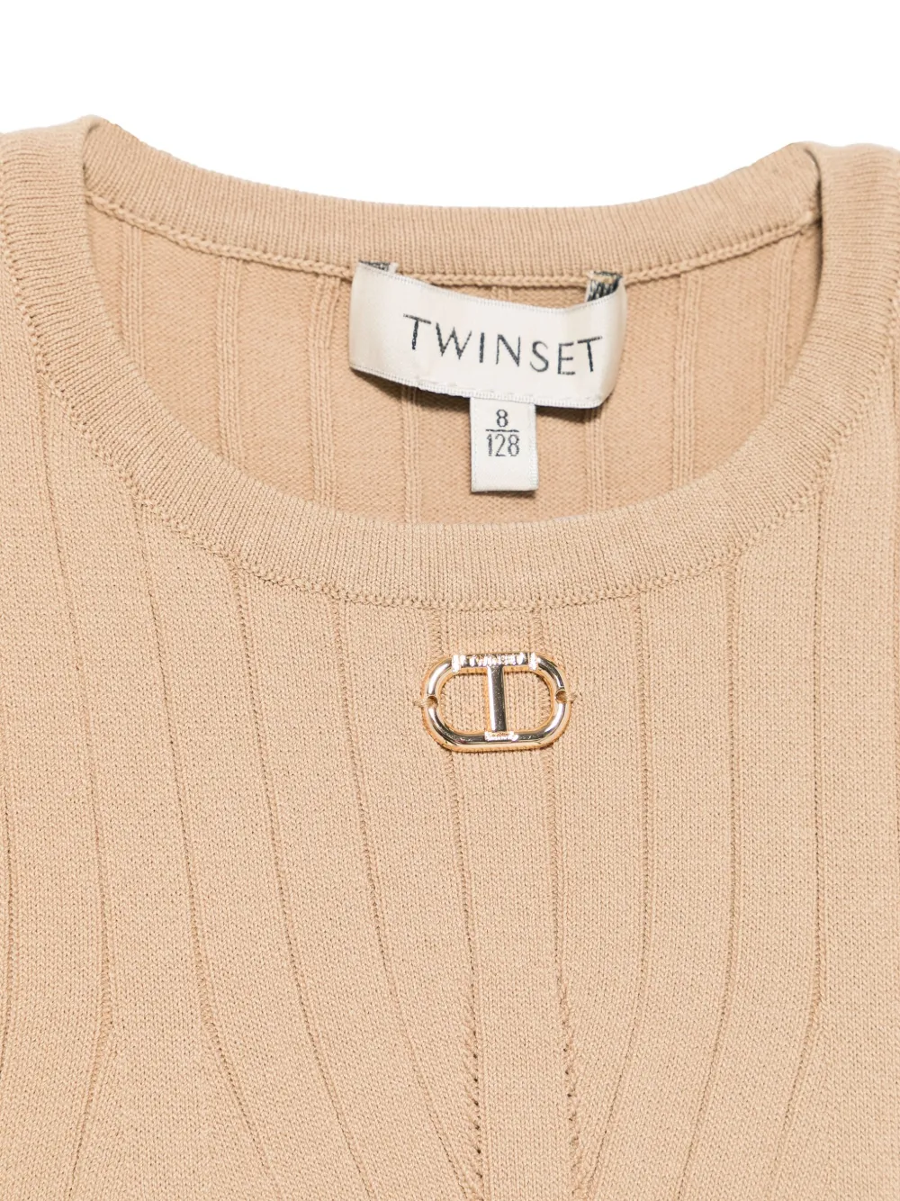 TWINSET Kids Sweater met logoplakkaat Beige