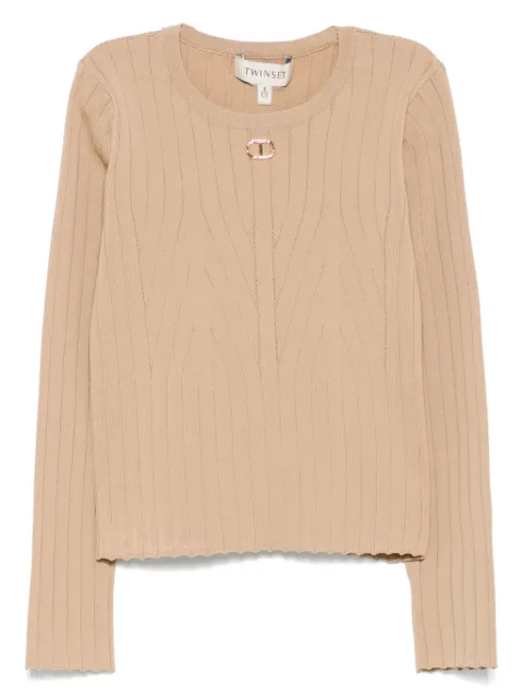 TWINSET Kids logo-plaque sweater