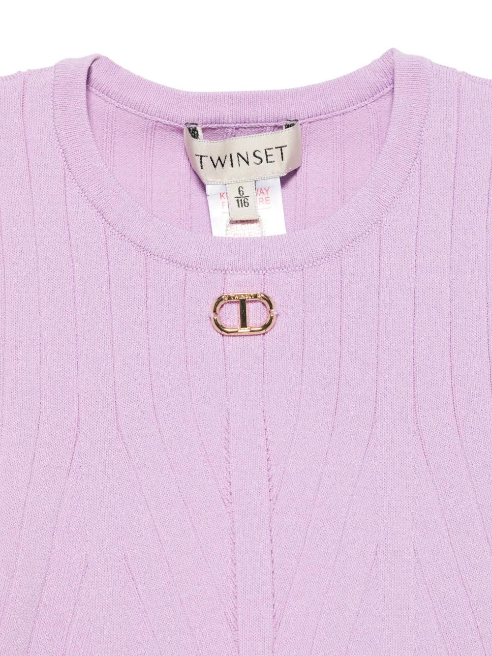TWINSET Kids Sweater met logoplakkaat Paars