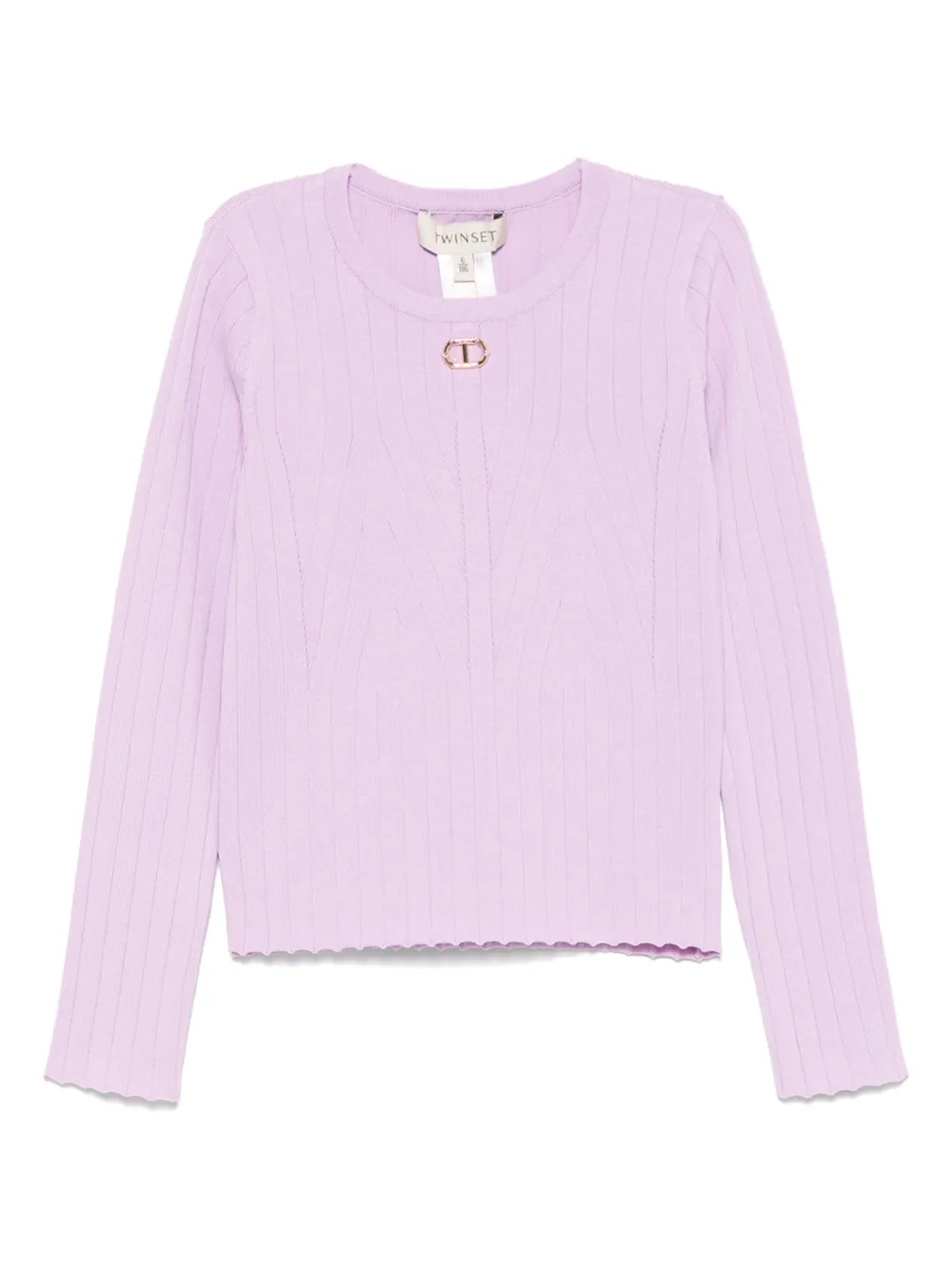 TWINSET Kids Sweater met logoplakkaat Paars