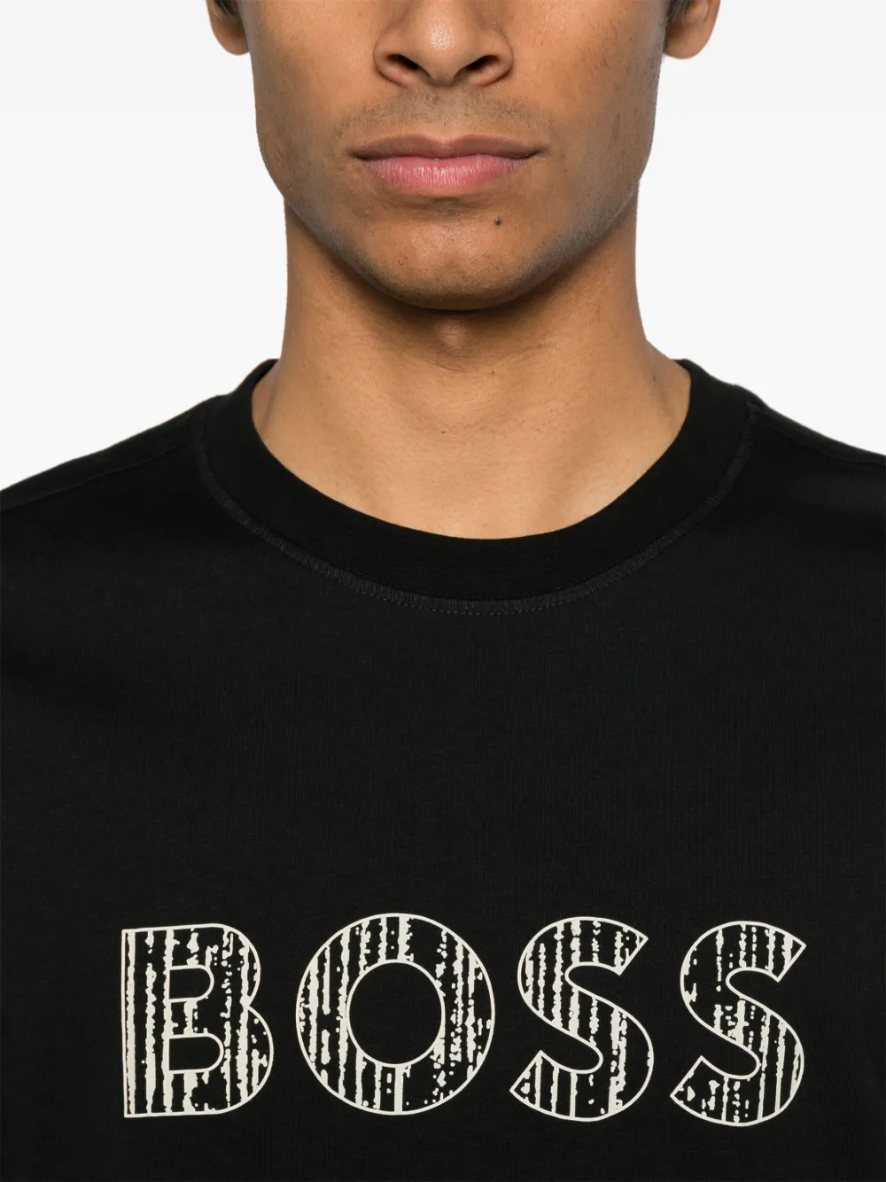 BOSS T-shirt met logoprint Zwart