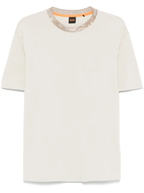 BOSS logo-embroidered T-shirt