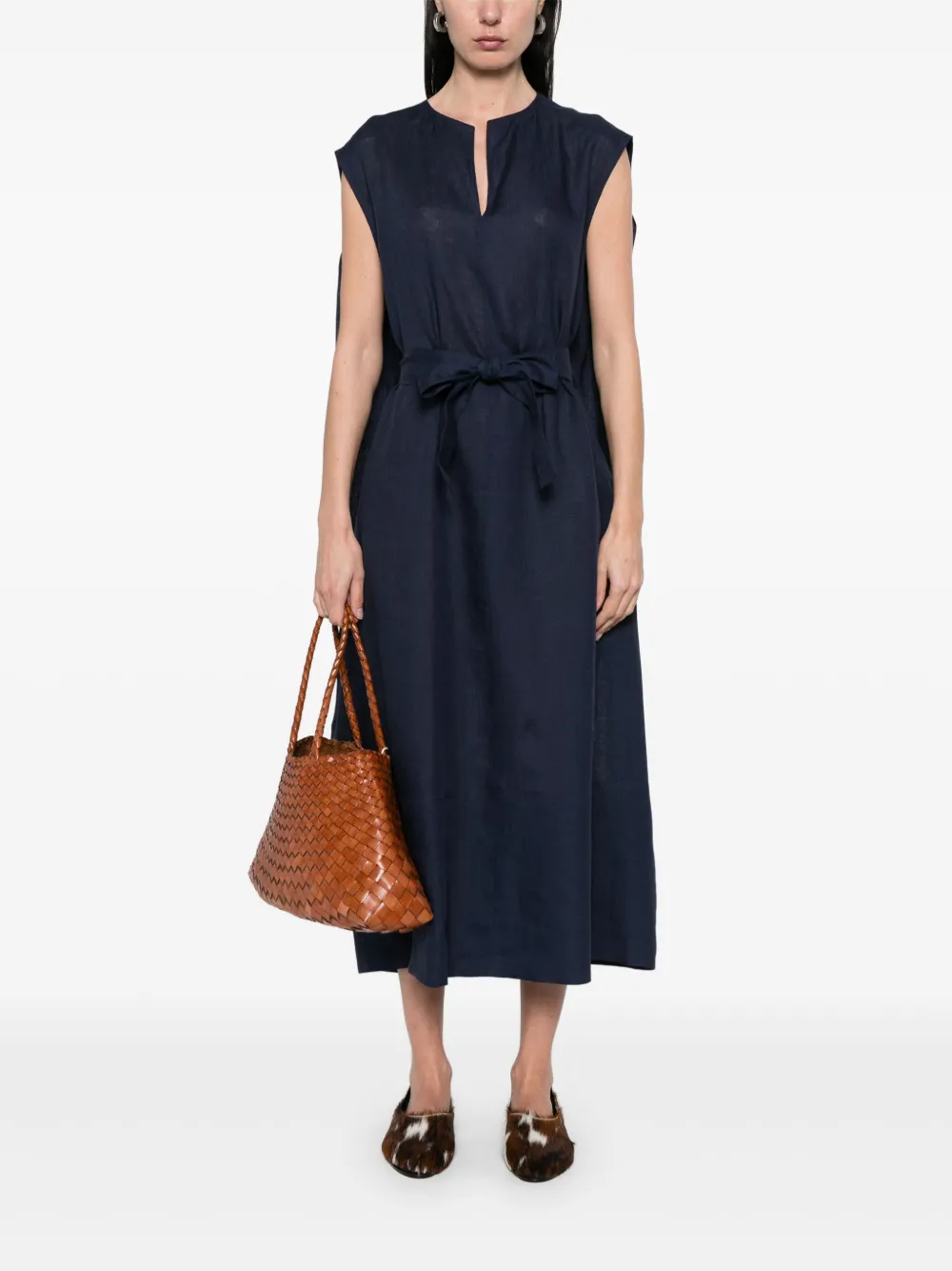 Fabiana Filippi Linnen maxi-jurk - Blauw