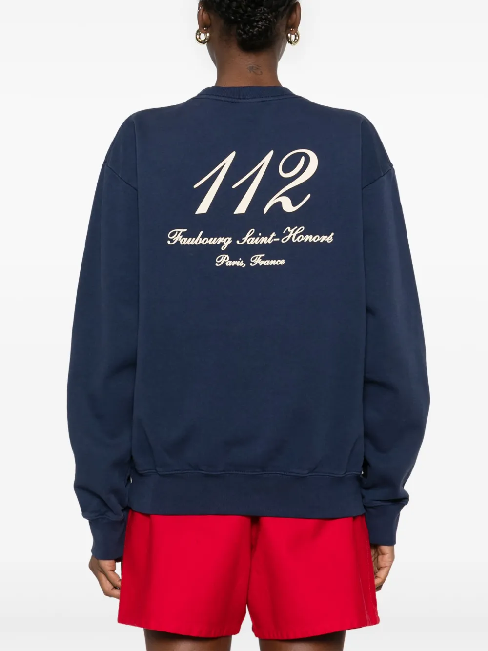 Sporty & Rich x Le Bristol Paris Faubourg sweater Blauw