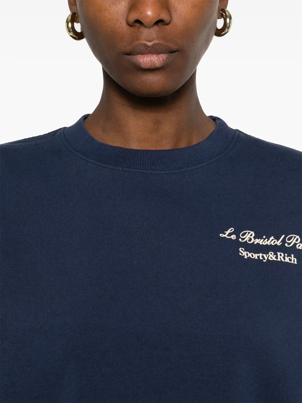 Sporty & Rich x Le Bristol Paris Faubourg sweater Blauw