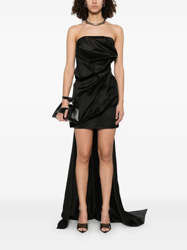 Almaz Vestido Corto Drapeado Negro FARFETCH ES