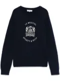 Sporty & Rich x Le Bristol Paris crest-embroidered sweater - Blue