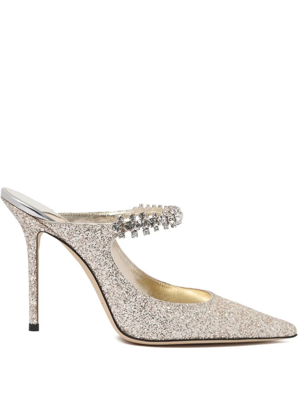 Jimmy Choo 100mm Bing muiltjes Zilver