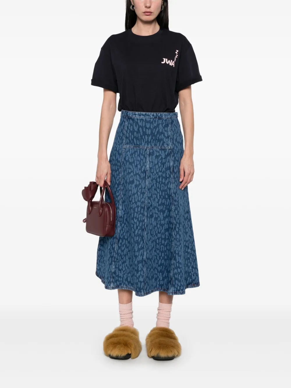 JW Anderson JWA T-shirt met tekst print - Blauw