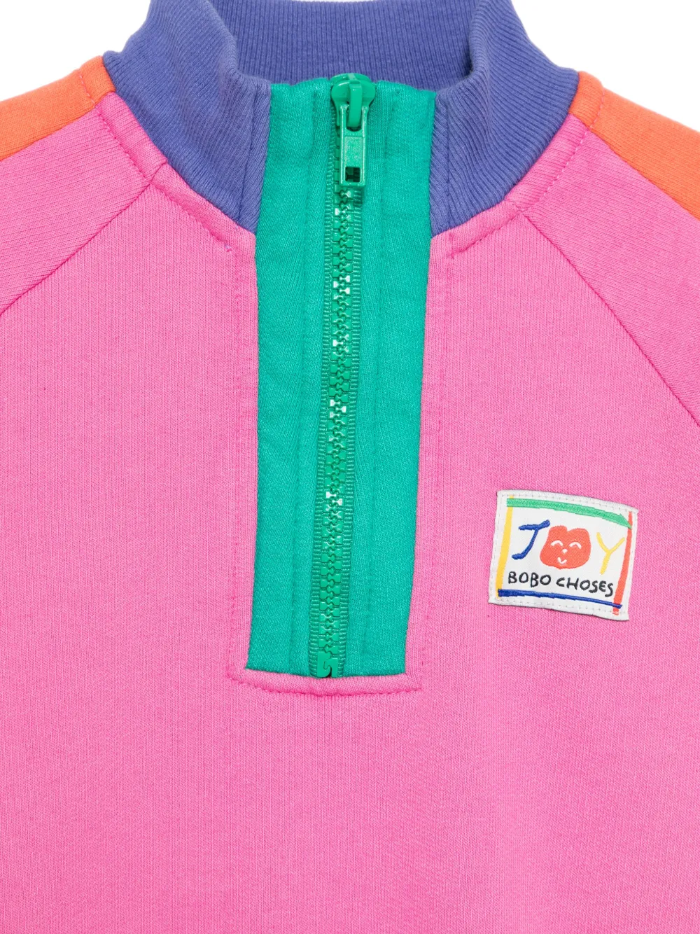 Bobo Choses Smiling Color-block Sweatshirt In Pink
