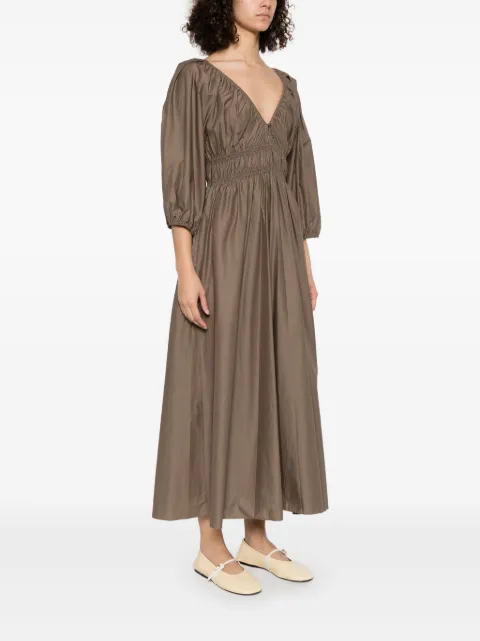 Matteau shirred plunge midi dress SPBDRPL - 2