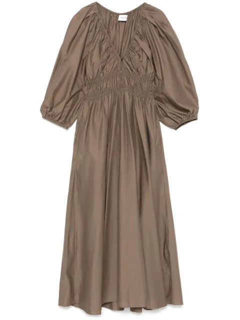 Matteau shirred plunge midi dress