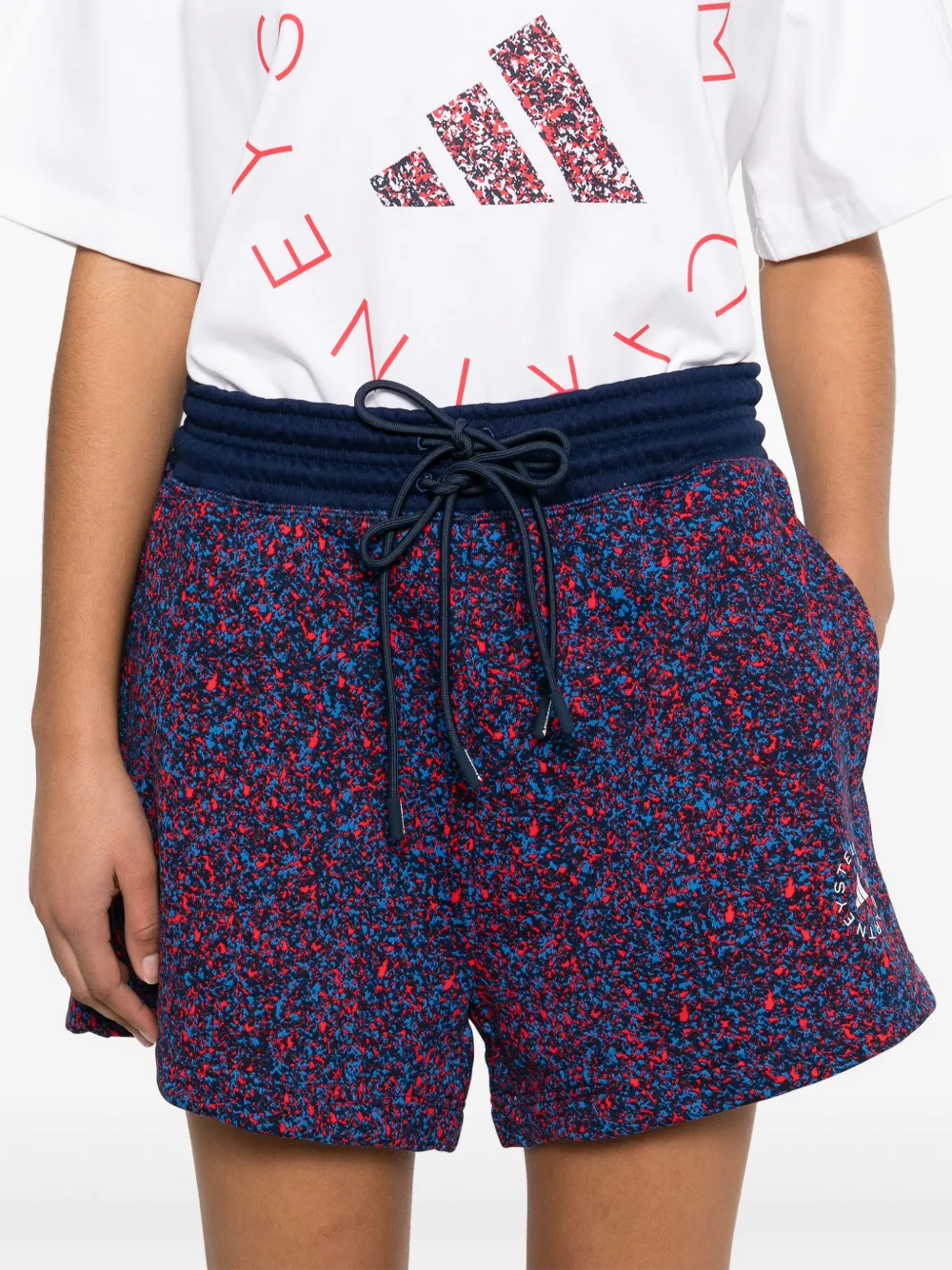 adidas by Stella McCartney Badstof shorts met print Blauw