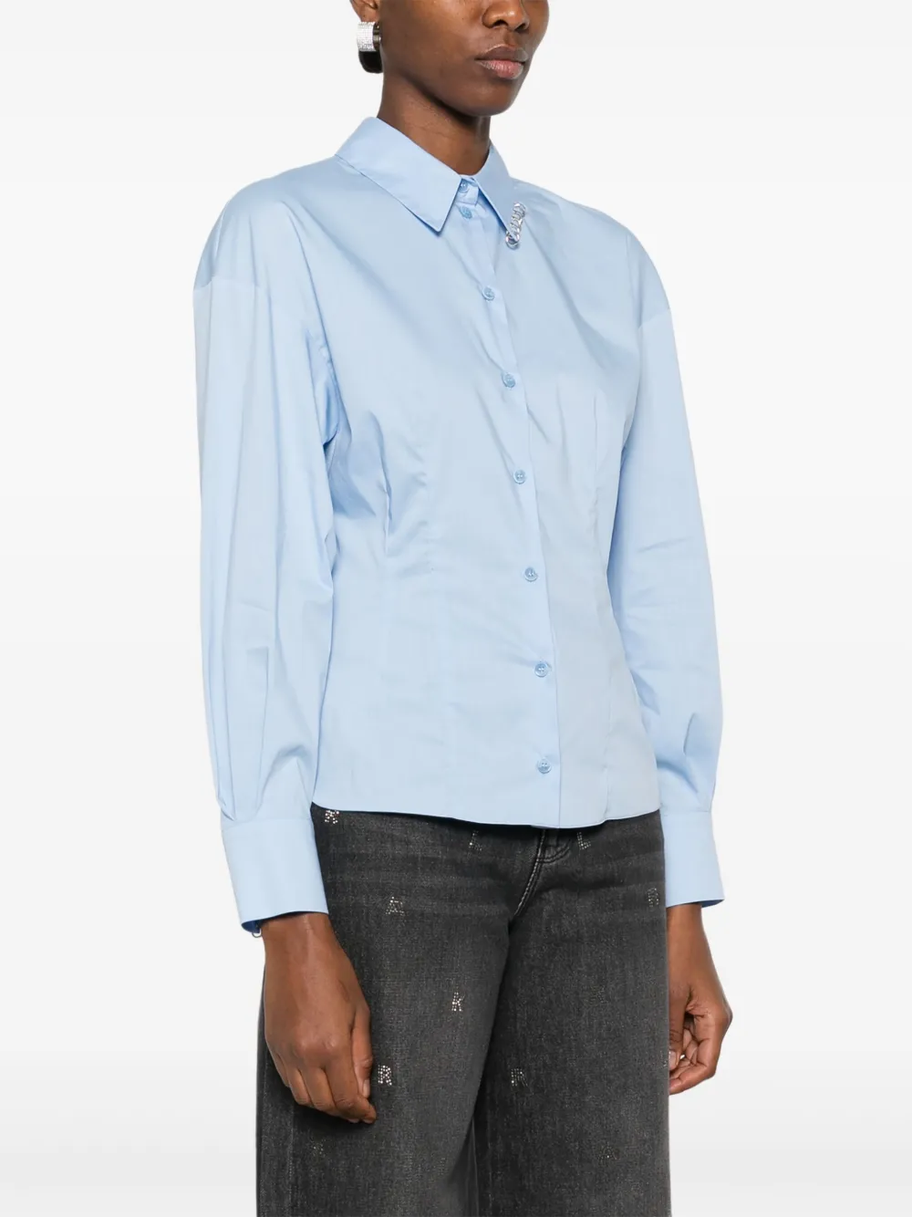 Patrizia Pepe Blouse met ringdetail Blauw