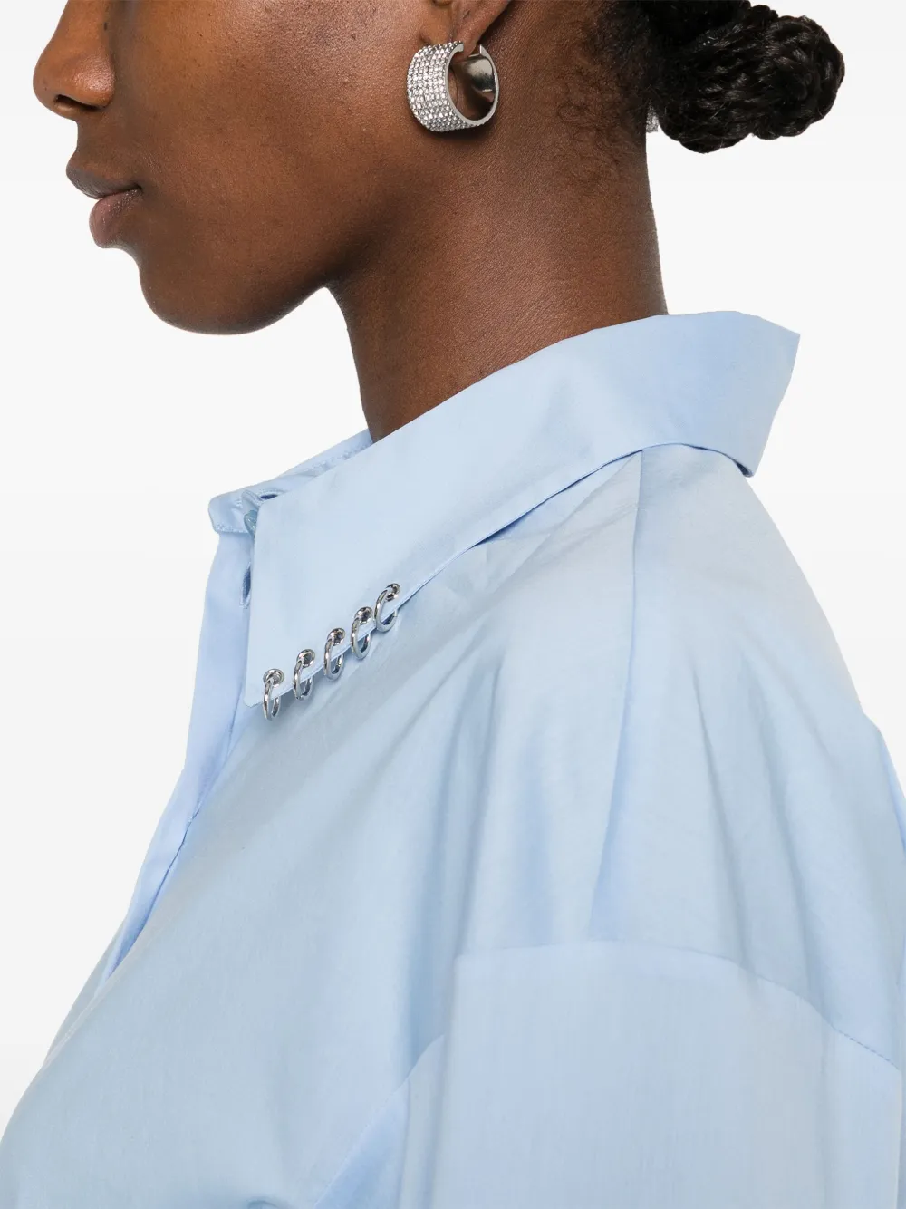 Patrizia Pepe Blouse met ringdetail Blauw