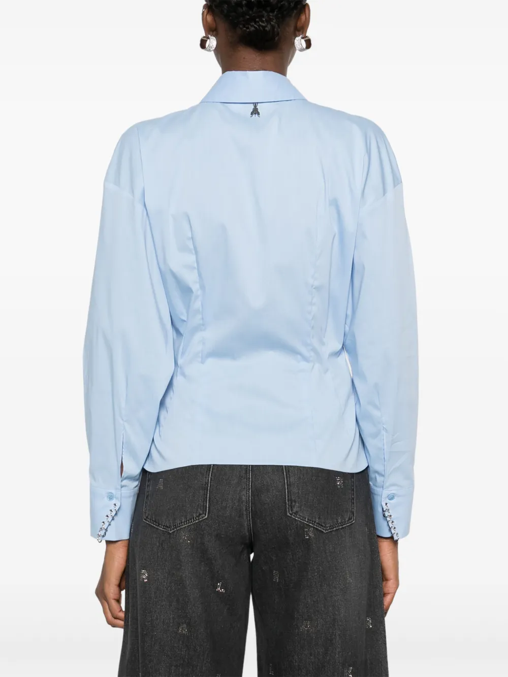 Patrizia Pepe Blouse met ringdetail Blauw