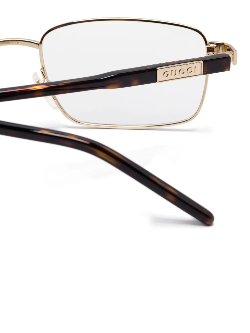 Gucci Eyewear Bril met rechthoekig montuur Goud