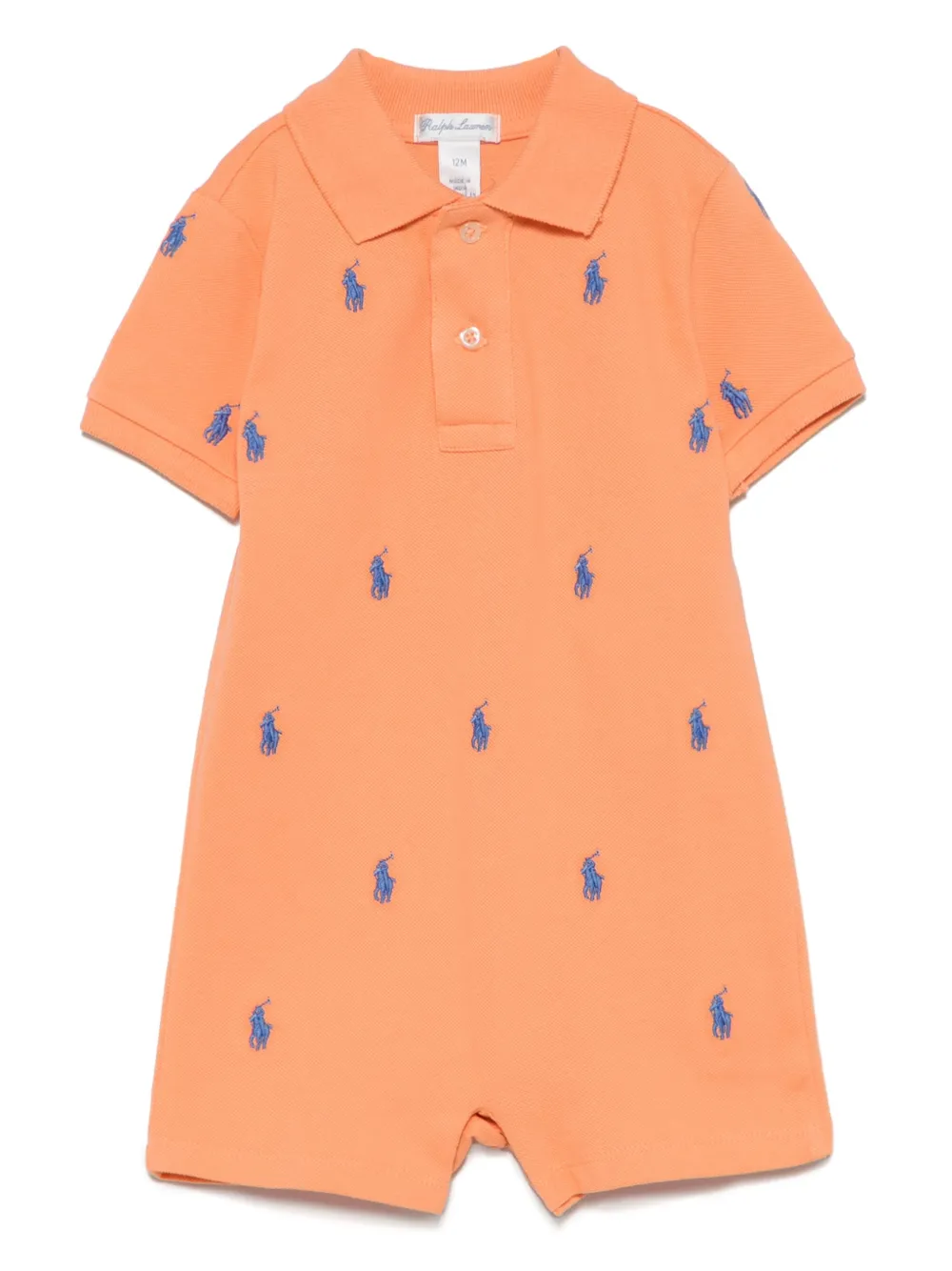 POLO RALPH LAUREN KIDS ポロポニー ロンパース - オレンジ POLO RALPH LAUREN KIDS ポロポニー ロンパース - オレンジ