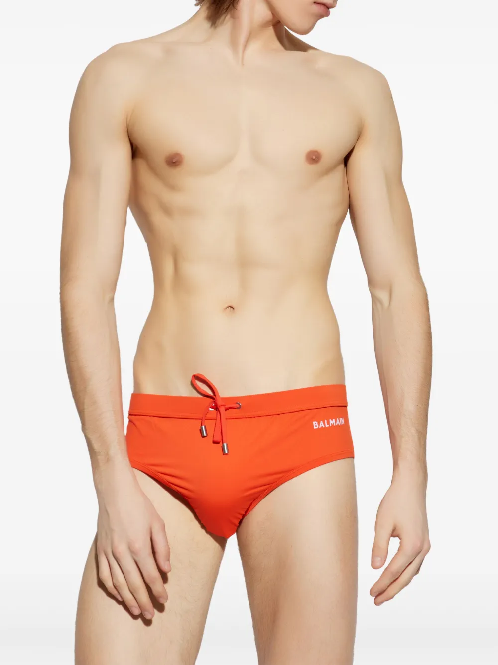 Balmain logo-print swim trunks - Oranje