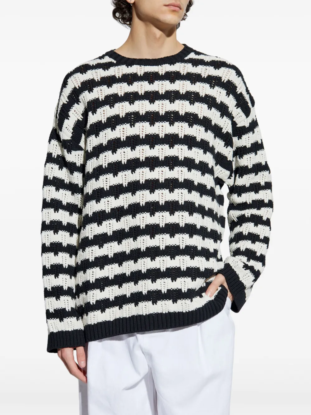 Moschino Gestreepte trui Wit