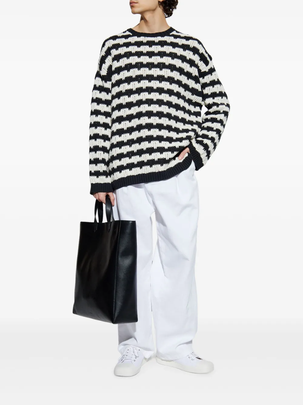 Moschino Gestreepte trui - Wit