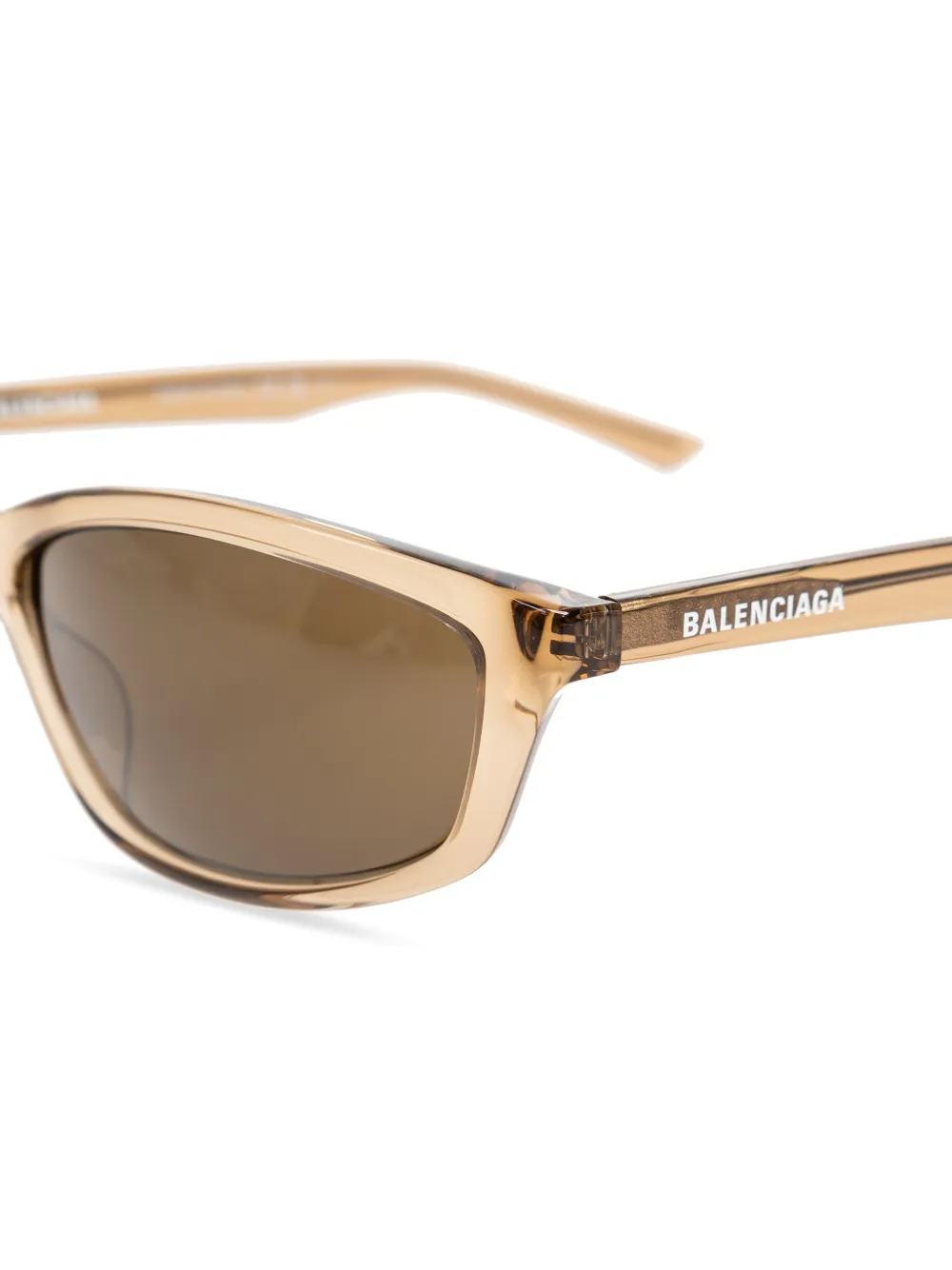 Balenciaga Eyewear Zonnebril met logoprint Beige