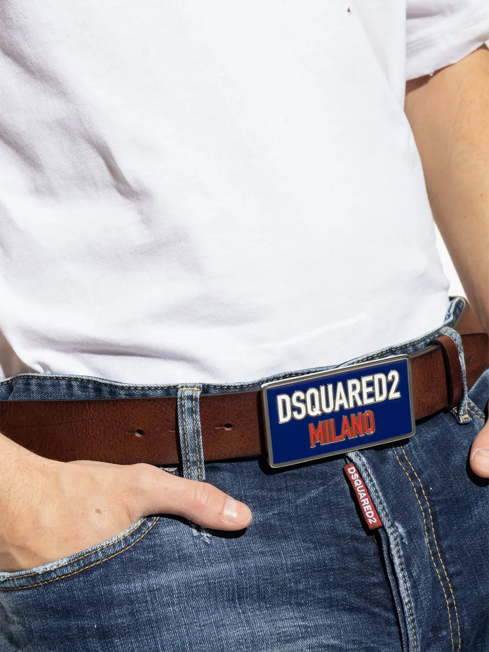 DSQUARED2 Gespriem met logo Bruin