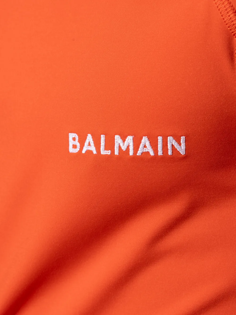 Balmain logo-embroidered T-shirt - Oranje