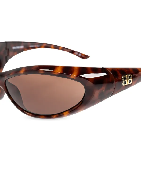 Balenciaga Eyewear Sporty B Sunglasses | Brown | FARFETCH