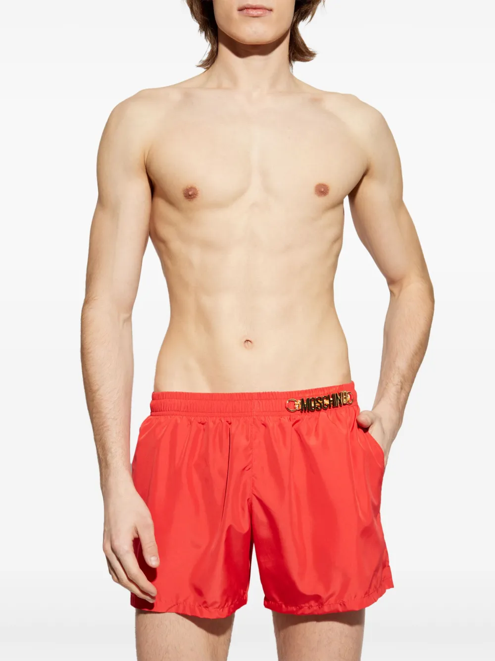 Moschino Zwembroek met logo - Rood