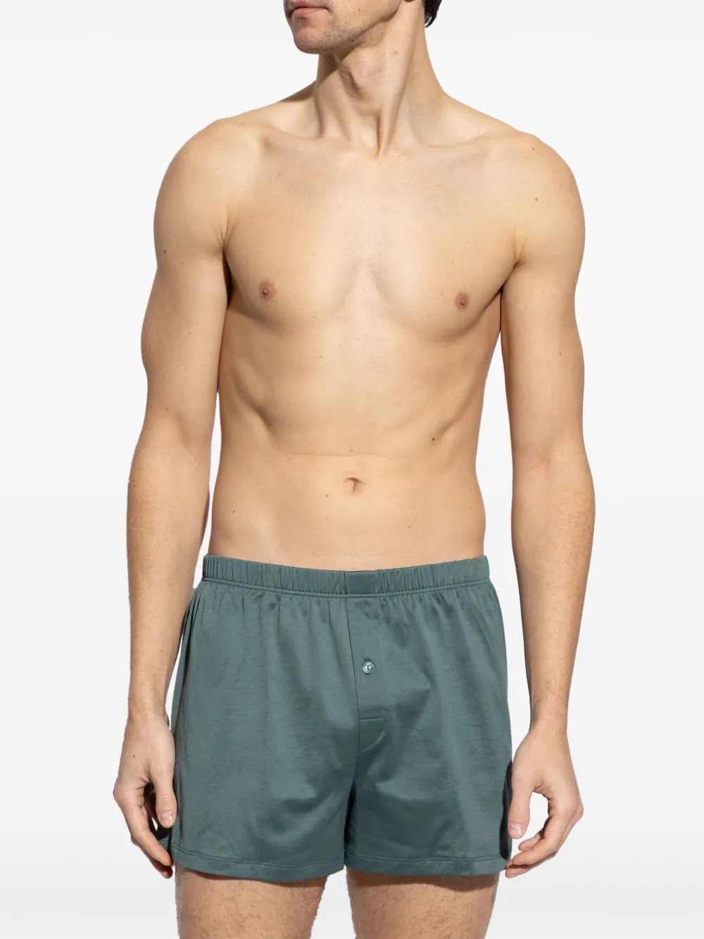 Hanro cotton pajama shorts - Groen