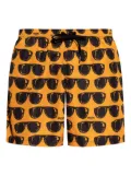 Moschino glasses-pattern swim shorts - Orange