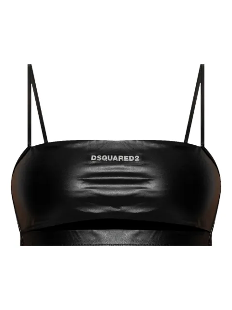 DSQUARED2 logo print bikni top 