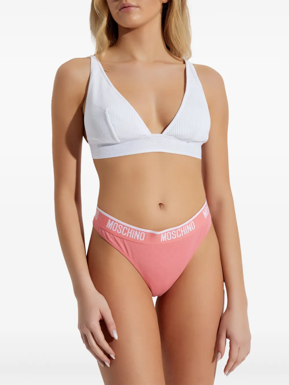 Moschino Twee slips met logo - Roze