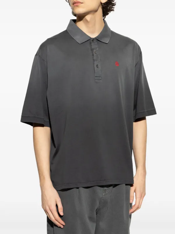 【Alexander McQUEEN】Mini Logo Polo Short Sleeve T-Shirt Alexander McQueen embroidered-logo Polo Shirt | Black