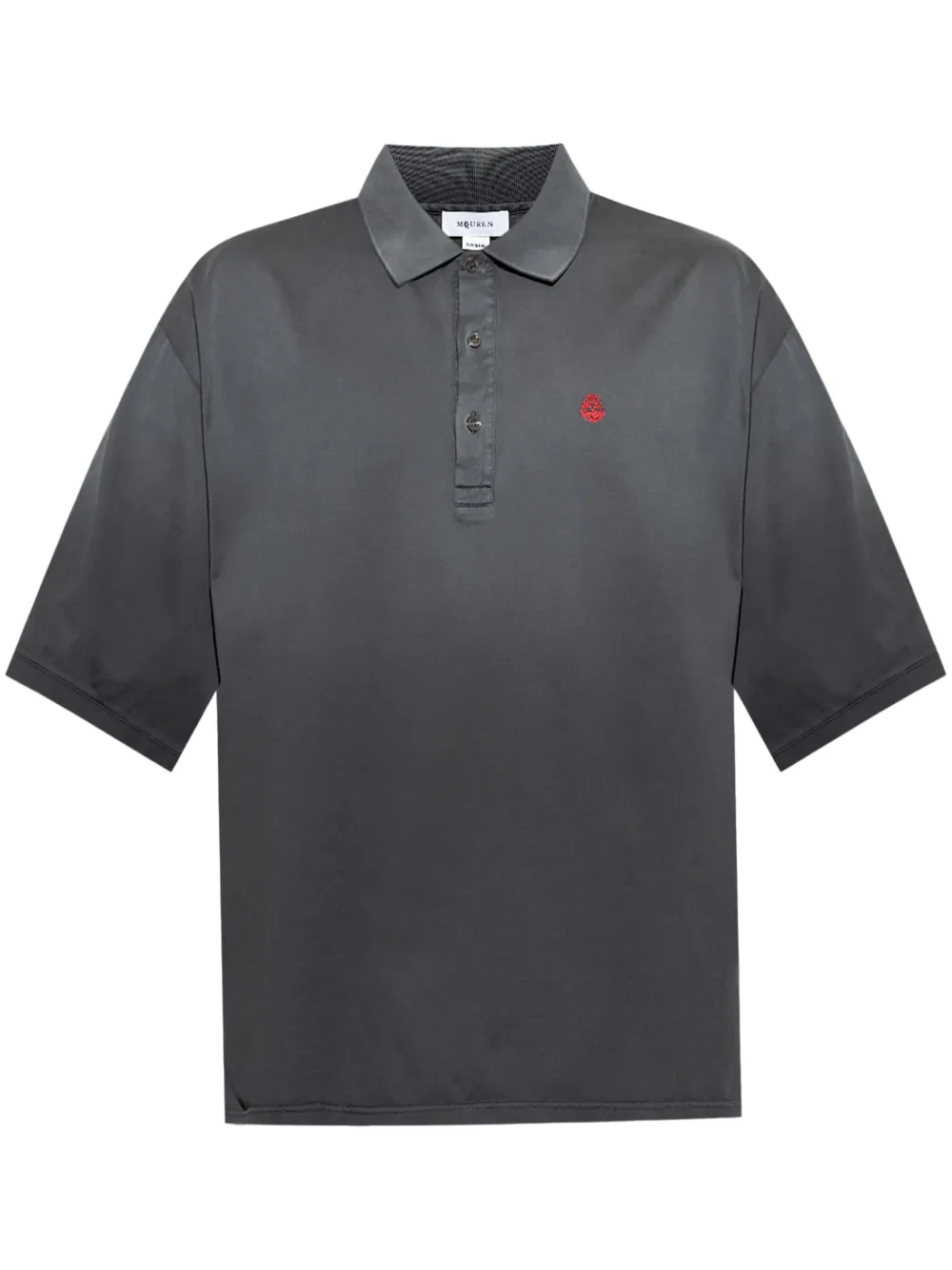 Alexander McQueen skull-embroidered polo shirt | Grey | Image 1