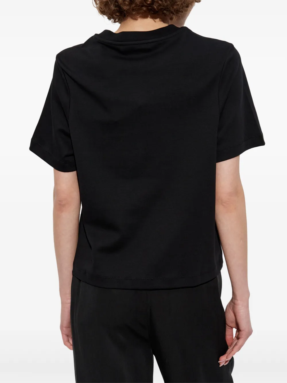 Allsaints Womens Black Lover Lisa Embroidered Cotton-jersey T-shirt