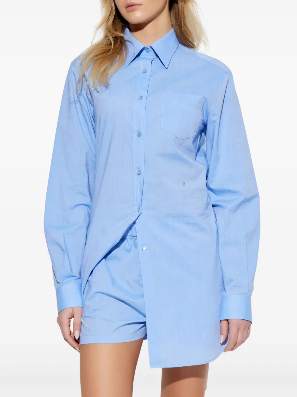Moschino Blousejurk met geborduurd logo Blauw