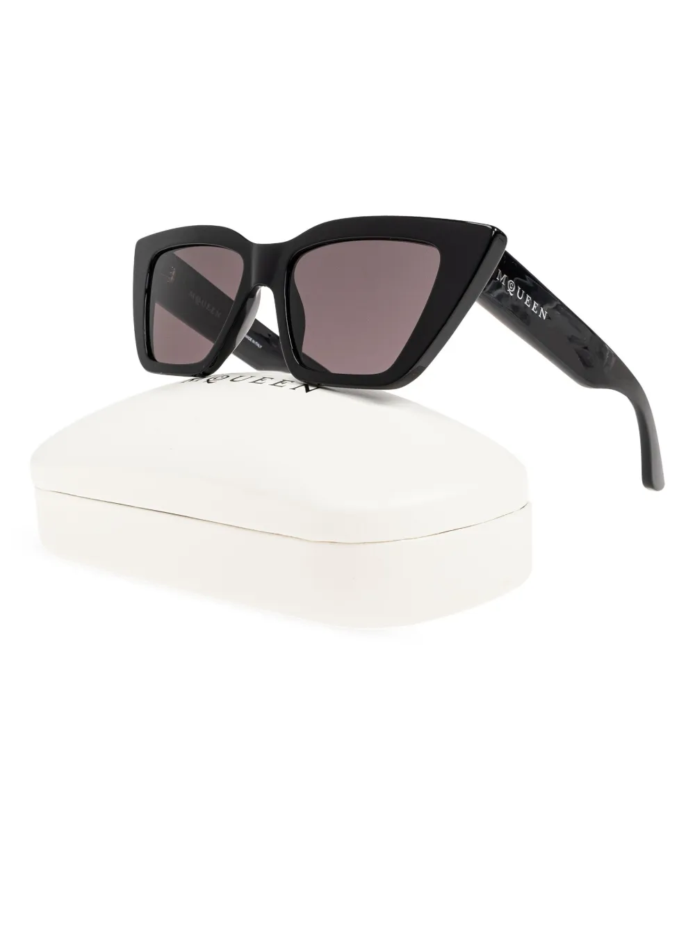 Alexander McQueen Eyewear Zonnebril met cat-eye montuur Zwart