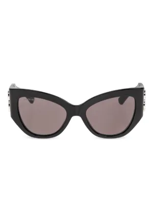 Balenciaga Eyewear logo-engraved cat-eye Sunglasses | Black | FARFETCH